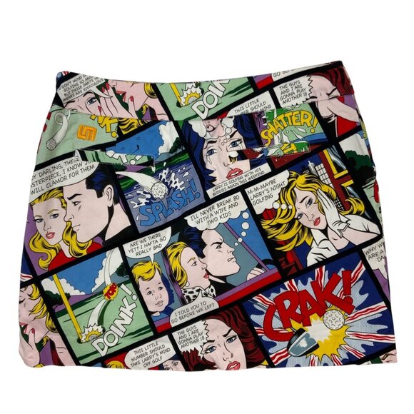 Loudmouth Ladies Golf Shank Skort 8 Comic Strip Golfer Pickleball - Picture 2 of 13